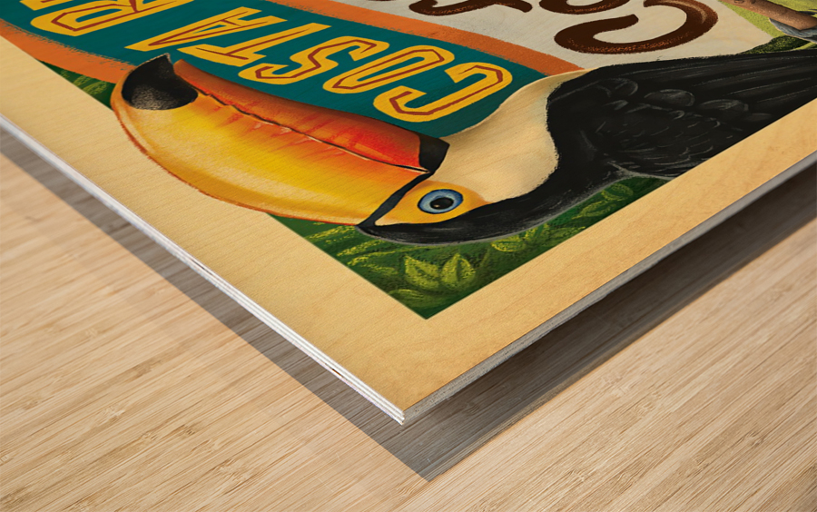 Costa Rica Coffee poster Wood print