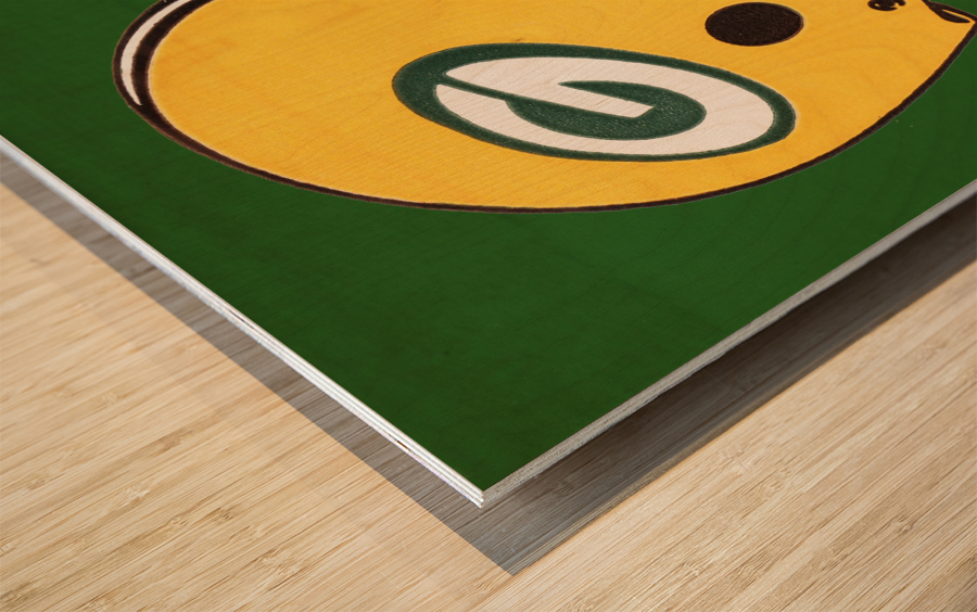 Retro Seventies Green Bay Packers Football Helmet Art Wood print