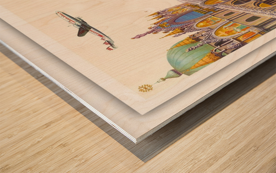 Fly TWA Italy Piazza San Marco travel poster Wood print