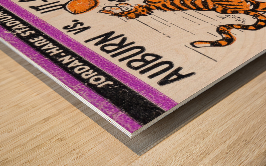 1986 Auburn Tigers vs. Chattanooga Mocs  Wood print