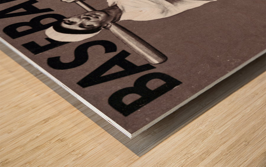 1934 Vintage Black and White Baseball Art Wood print