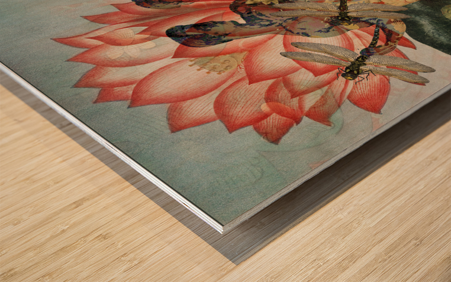 Loving Lotus Wood print