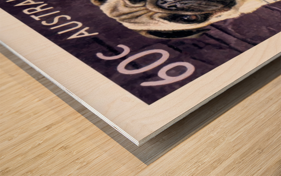 2013 AUSTRALIA Pug Dog Postage Stamp Wood print