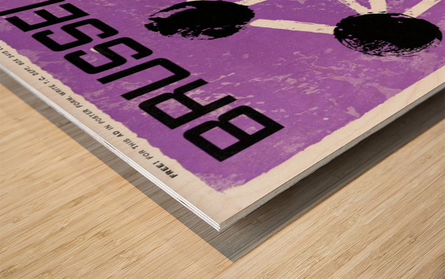 Poster for the Atomium Tower in Brussels, World Fair 1958 Wood print