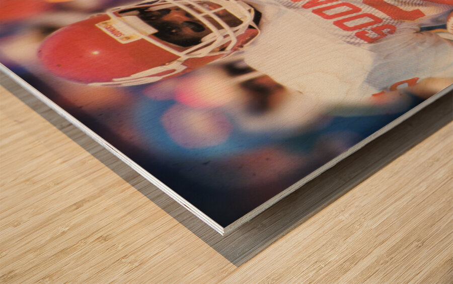 1987 Oklahoma Football Anthony Stafford Art Wood print