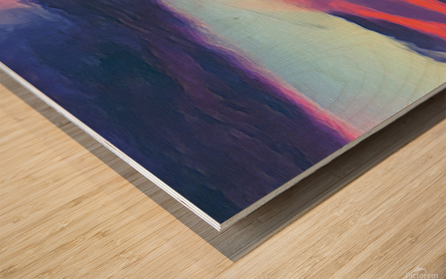 sunset over Malibu Wood print