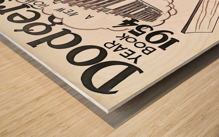 1954 BROOKLYN DODGERS Program Wood print