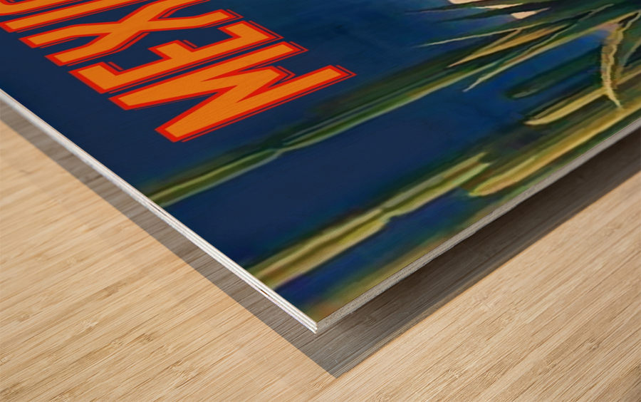 British and American Patagonian Airlines poster for Mexico Wood print