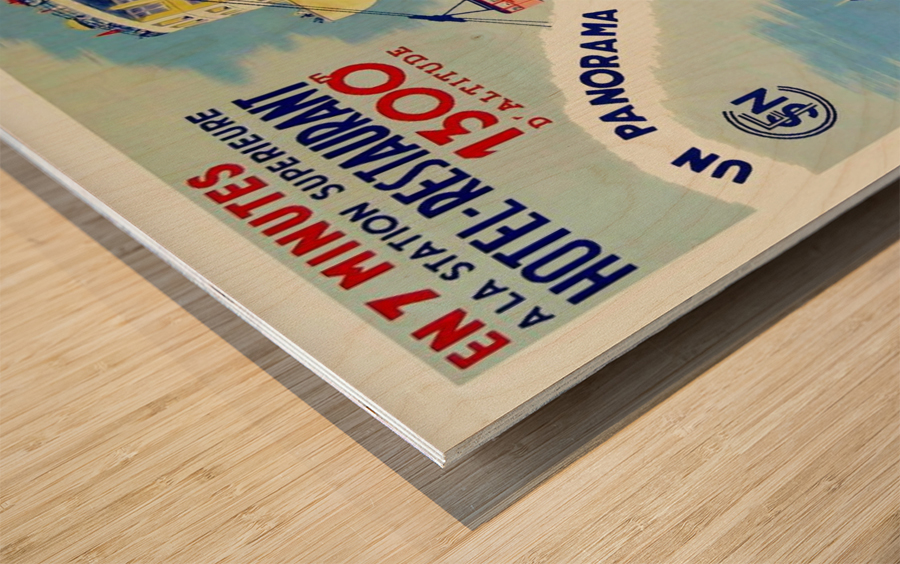 Le Telepherique du Mount Veyrier Travel Poster Wood print