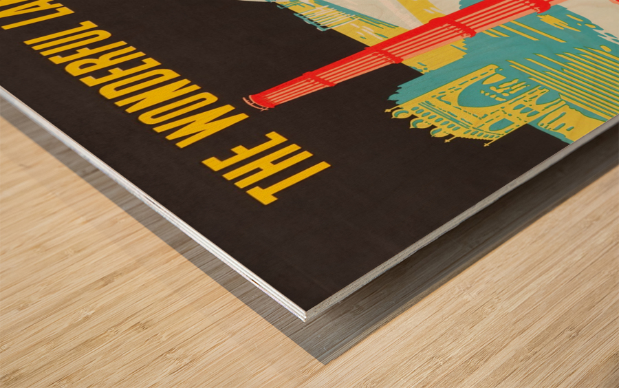 The Wonderful Land India Travel Poster Wood print