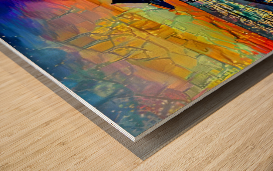 Naples Pier City Lights Wood print