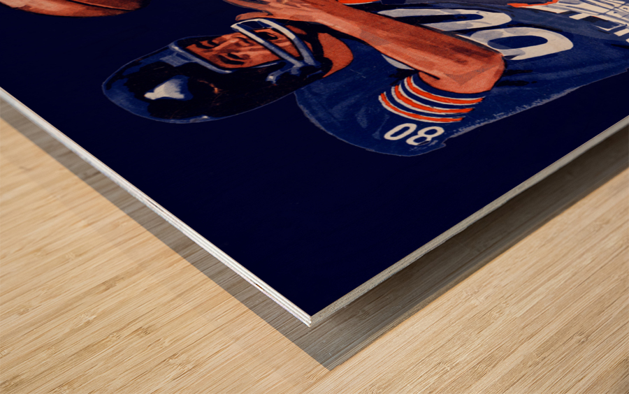 1962 Chicago Bears Retro Remix Art Wood print