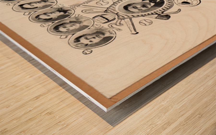 1907 Chicago Cubs A Yard of the National Game  Wood print