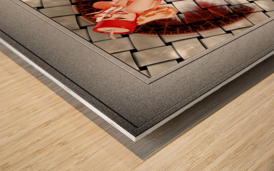 Bell Hop Pinup Girl Calendar Illustration by George Petty Remastered Vintage Retro Xzendor7 Art Reproductions Wood print