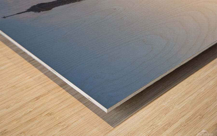 Paris   Eiffel tower at sunrise Wood print