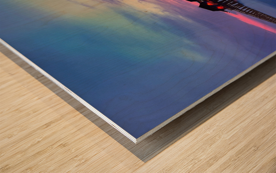 Naples Pier Pastel Night Sky Wood print