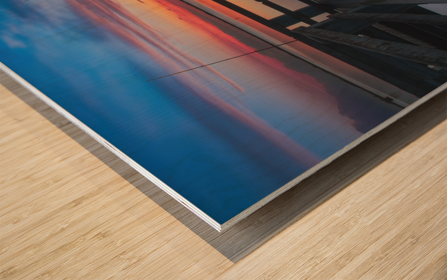 Lake Washington Sunset Wood print