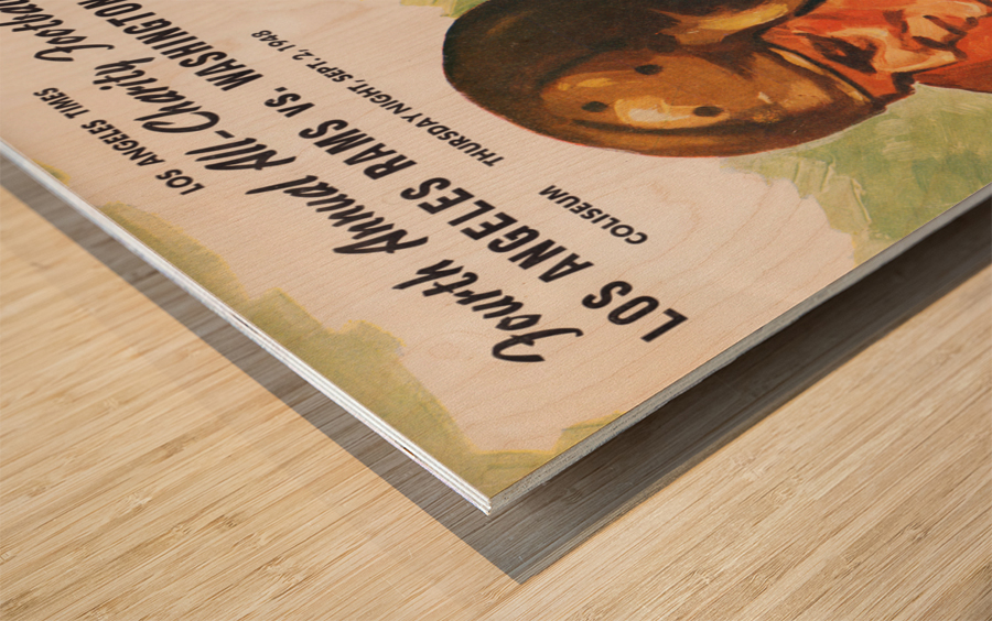 1948 LA Rams vs. Washington Redskins Football Cover Wood Print Wood print