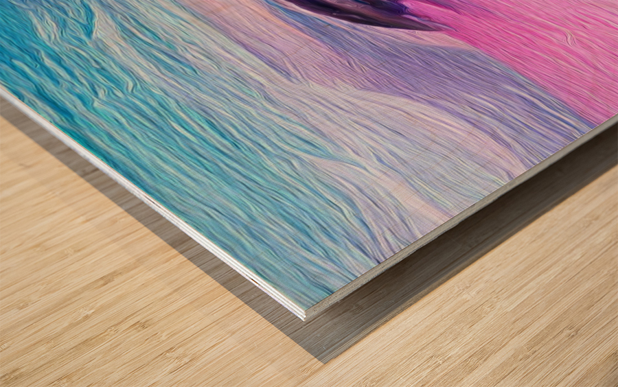 Pink Aqua Naples Beach Dolphin Wood print