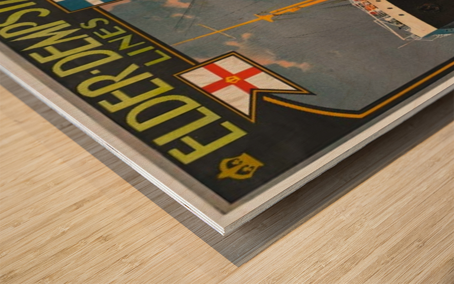 Vintage cruise poster for West Africa Wood print