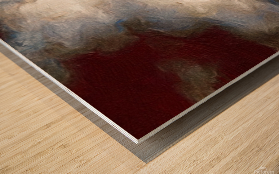 misty cloud Wood print