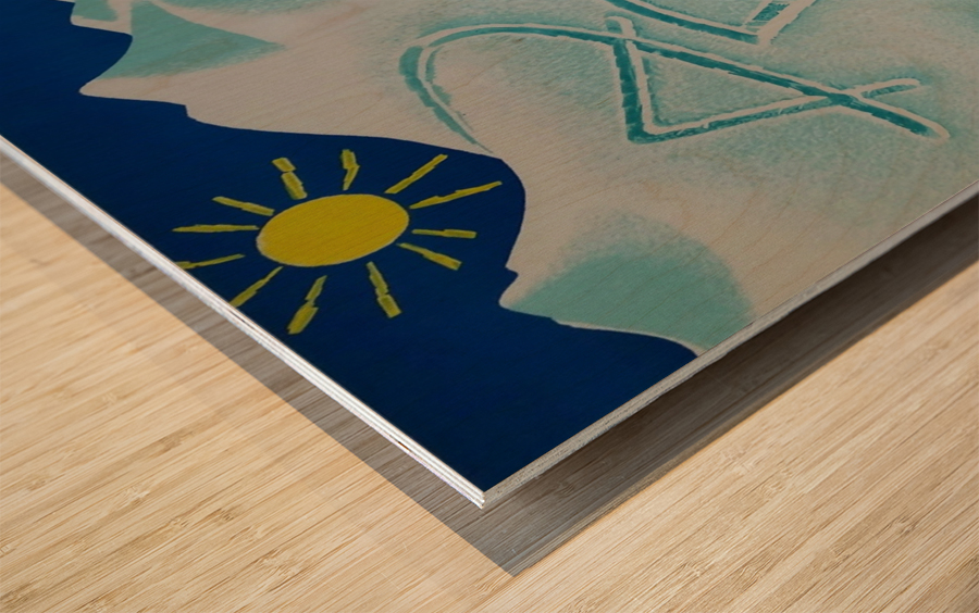 Original vintage poster ski Arosa Suisse Wood print