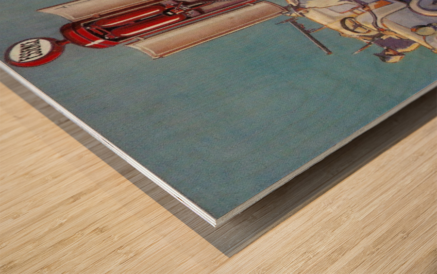 Satam vintage service station equipment Wood print