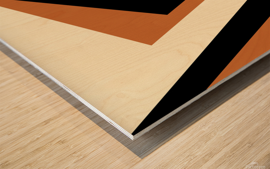 Linear Line Geometric Abstract Wood print