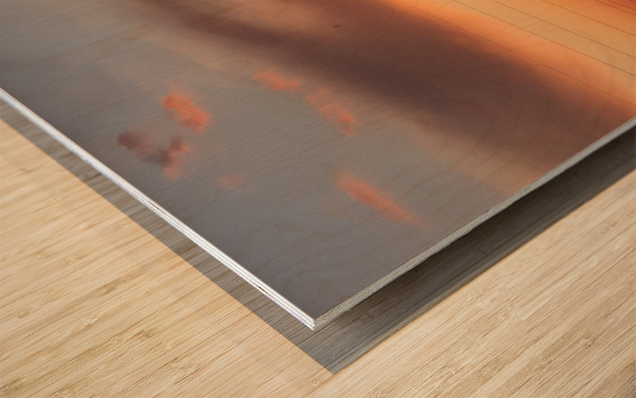 Sunset over the horizon  Wood print