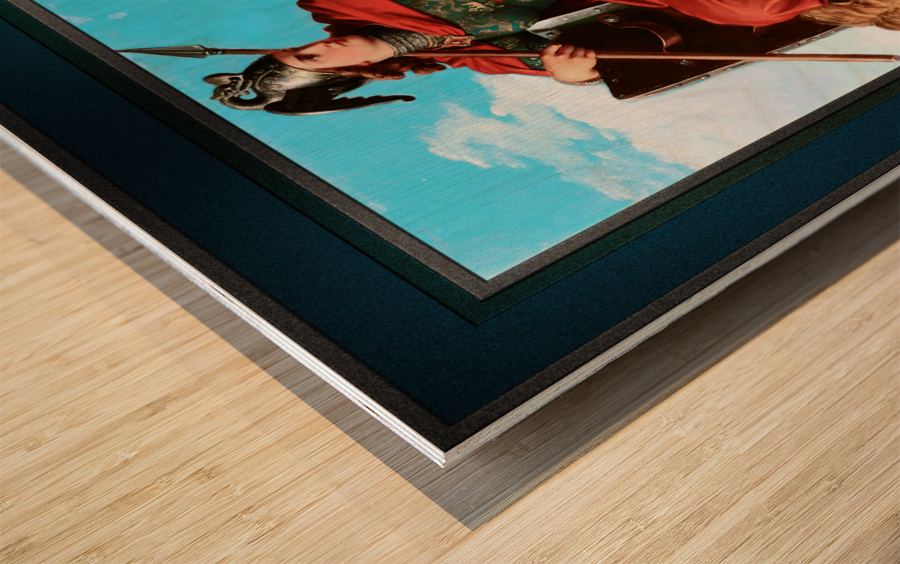 Allegorie Der Tapferkeitt by Karl von Blaas Remastered Xzendor7 Classical Fine Art Old Masters Reproductions Wood print