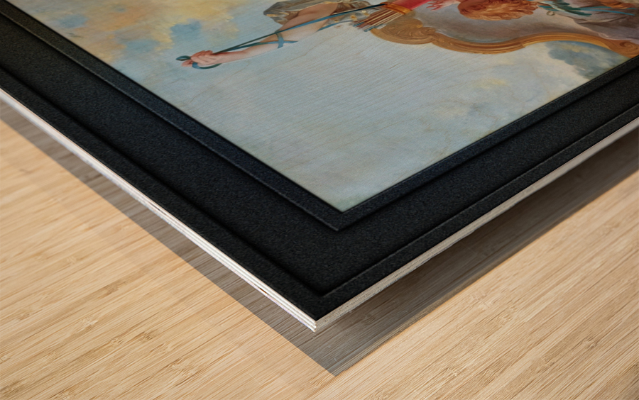 Venus desarmant Cupidon From The Workshop of Francois Boucher Remastered Xzendor7 Classical Fine Art Old Masters Reproductions Wood print