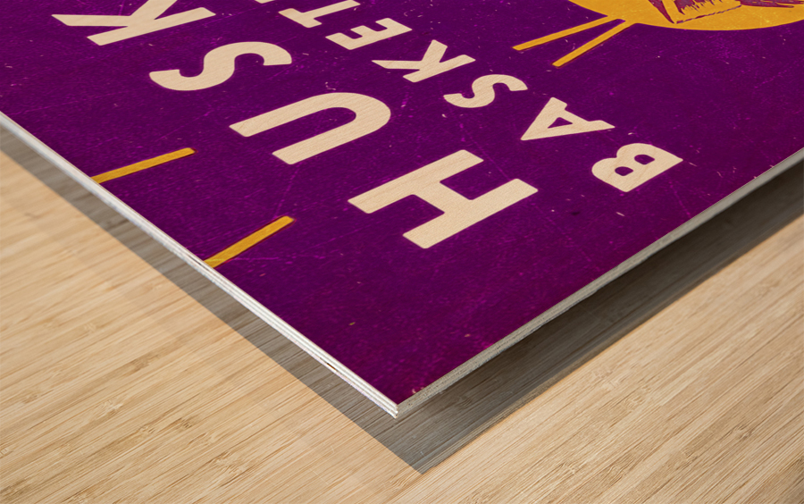 Vintage Washington Husky Basketball Art Wood print
