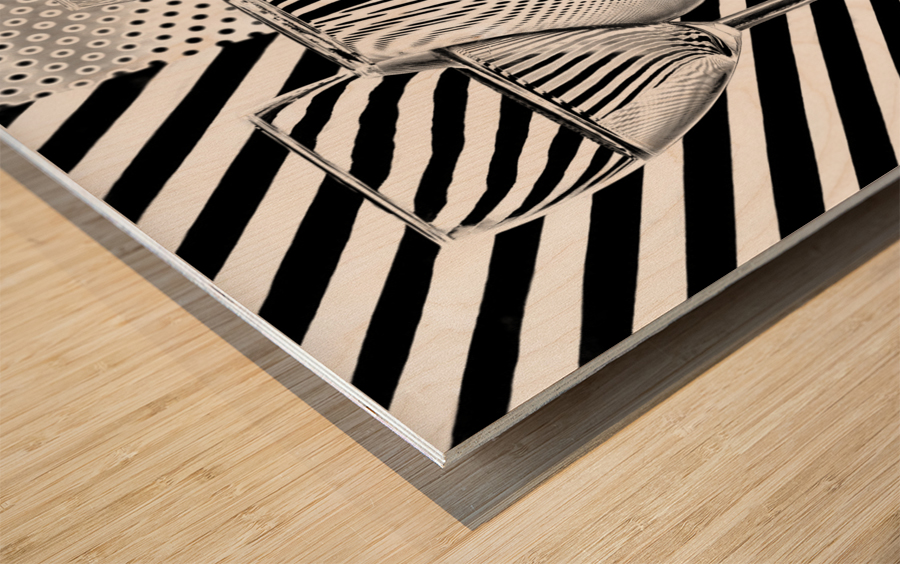 Dots and stripes Wood print