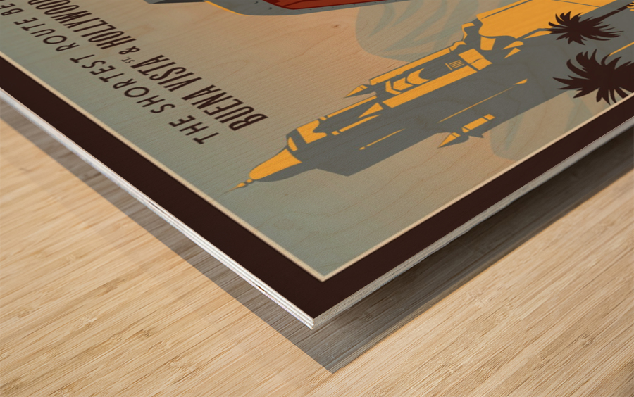 Red Car Trolley Wood print