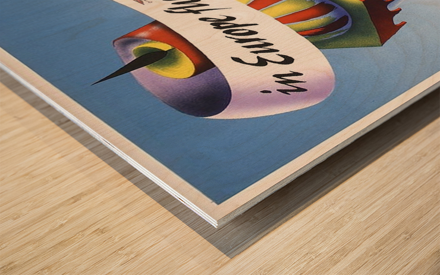 BEA vintage airline poster Europe 1948 Wood print