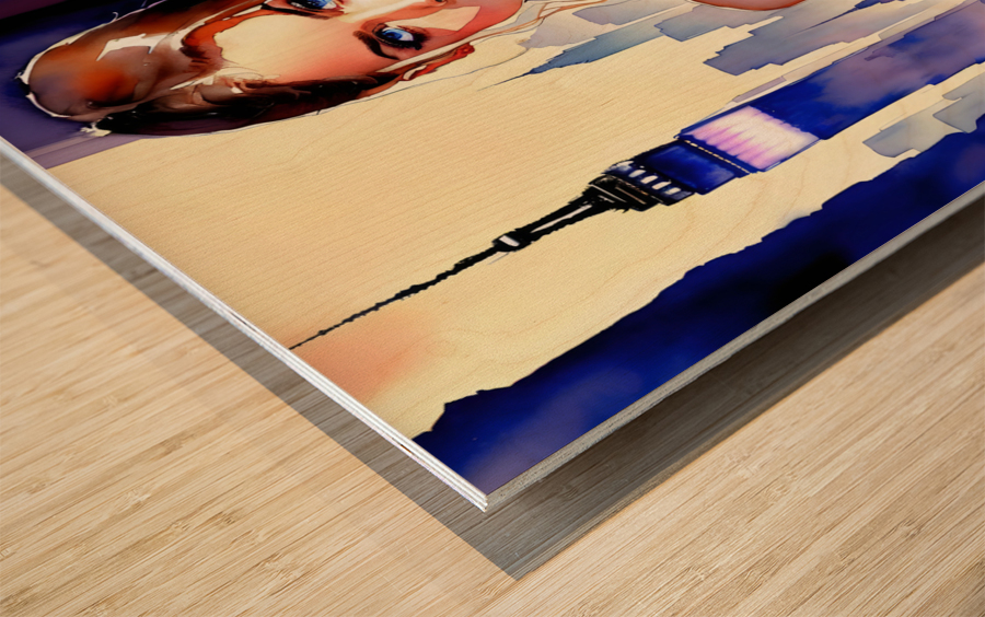 Aquarelle Fozzi 013 Wood print