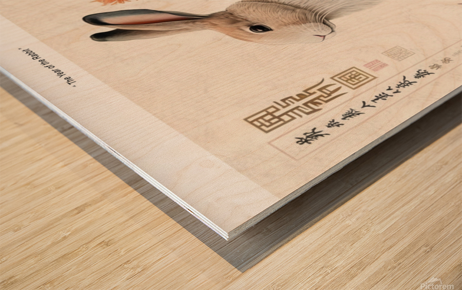 Year of the Rabbit A7 Wood print