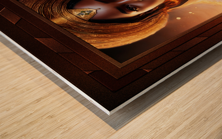 The Nubian Queen Of Synthirobi Mystical Elegance AI Concept Art by Xzendor7 Wood print