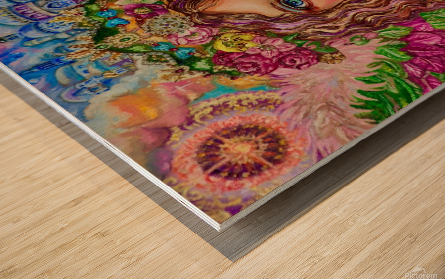 Yumi Sugai. An angel at Christmas dinner. Wood print