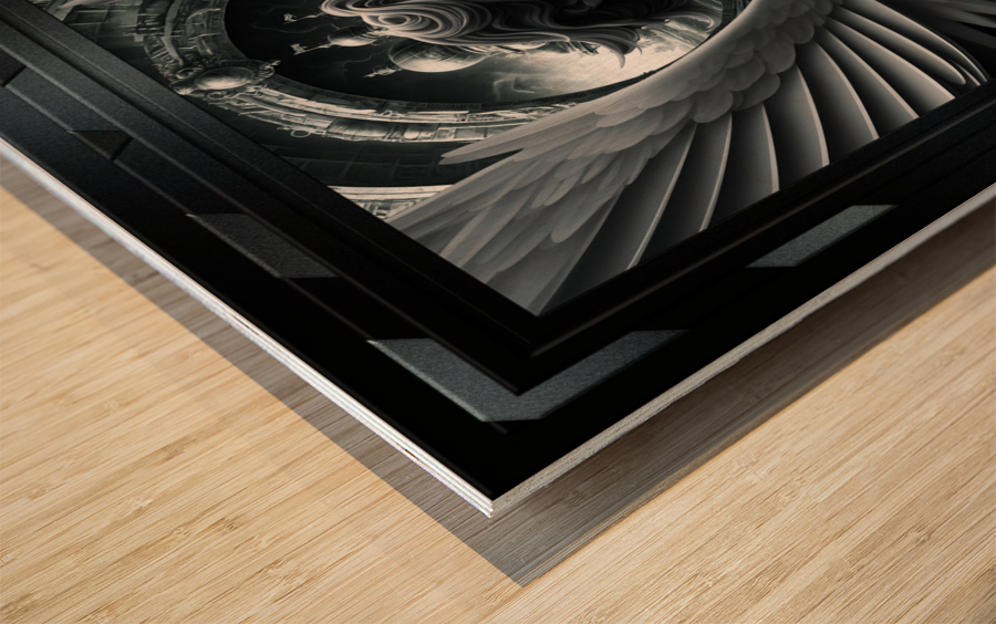 The Winged Arclarian Symposia A Beautiful Captivating AI Concept Art by Xzendor7 Wood print