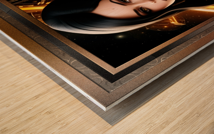 The Enigmatic Tellenia Ravolious Enchanting Fantasy AI Concept Art Portrait by Xzendor7 Wood print