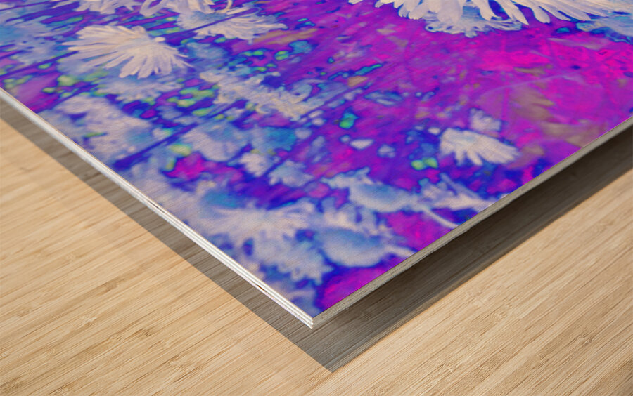 Summer Inverted Yellow Daises  Wood print