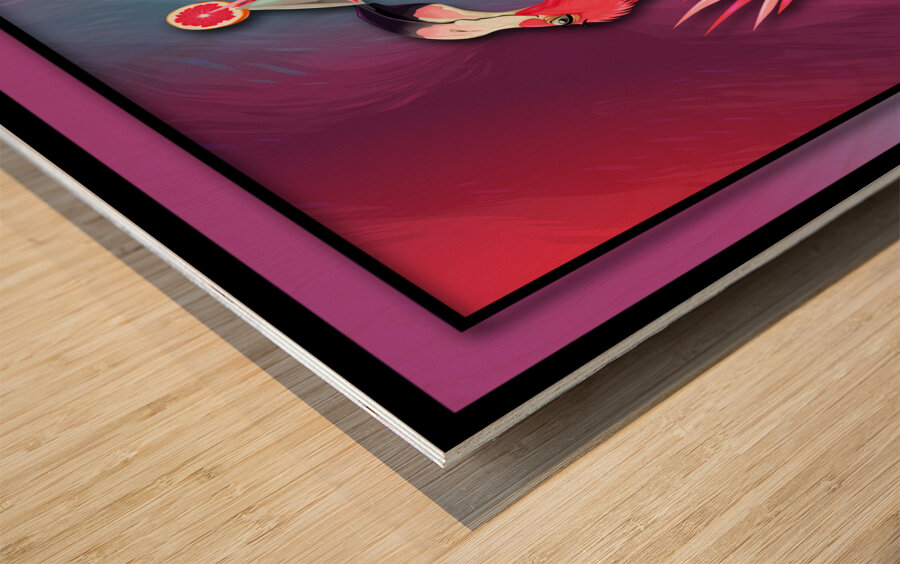 Flamingo Fun Wood print