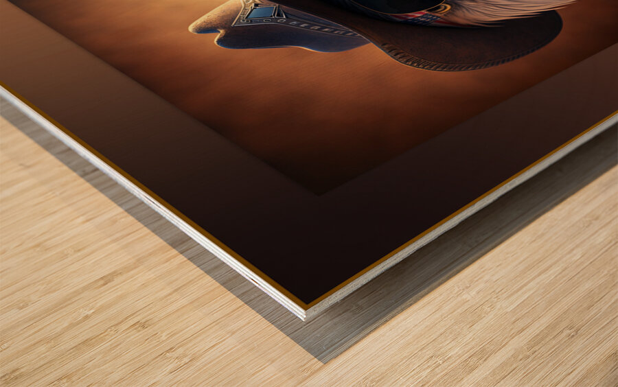 Patriotic Eagle Wood print