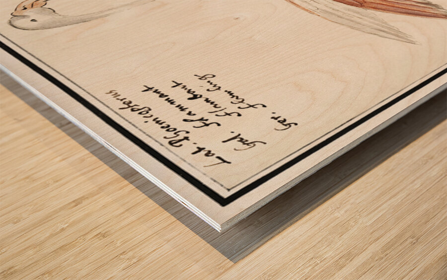 Flamingo in vintage style Wood print