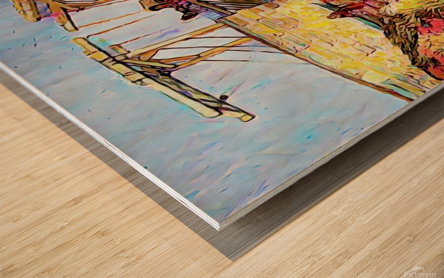 the langlois bridge dig oil Wood print