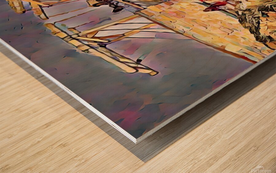 the langlois bridge dig oil2 Wood print