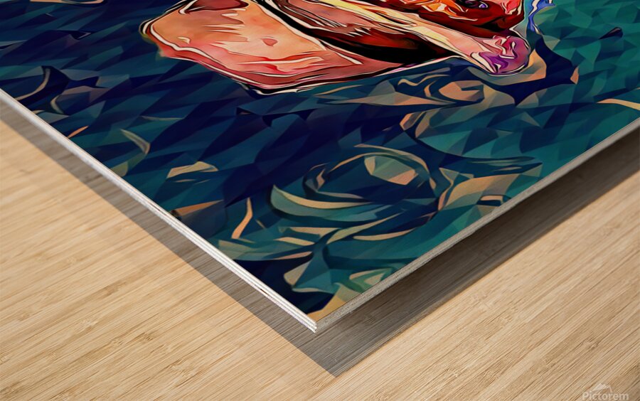 van gogh watercolor paint dig polyart Wood print