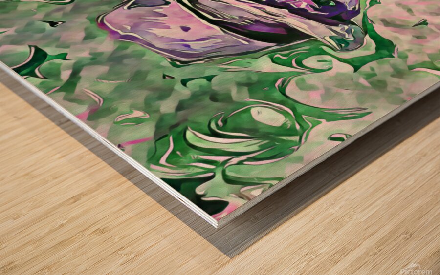 van gogh watercolor paint dig gouache Wood print