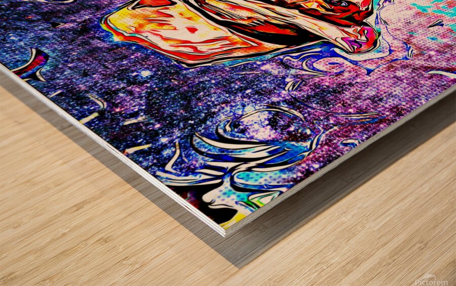 van gogh watercolor paint dig multi Wood print